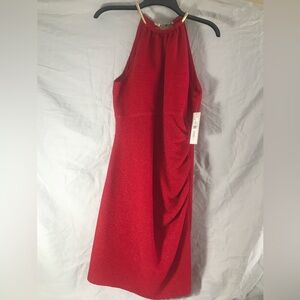 Eliza J Vibrant Red Halter Dress